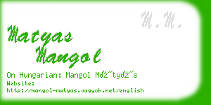 matyas mangol business card